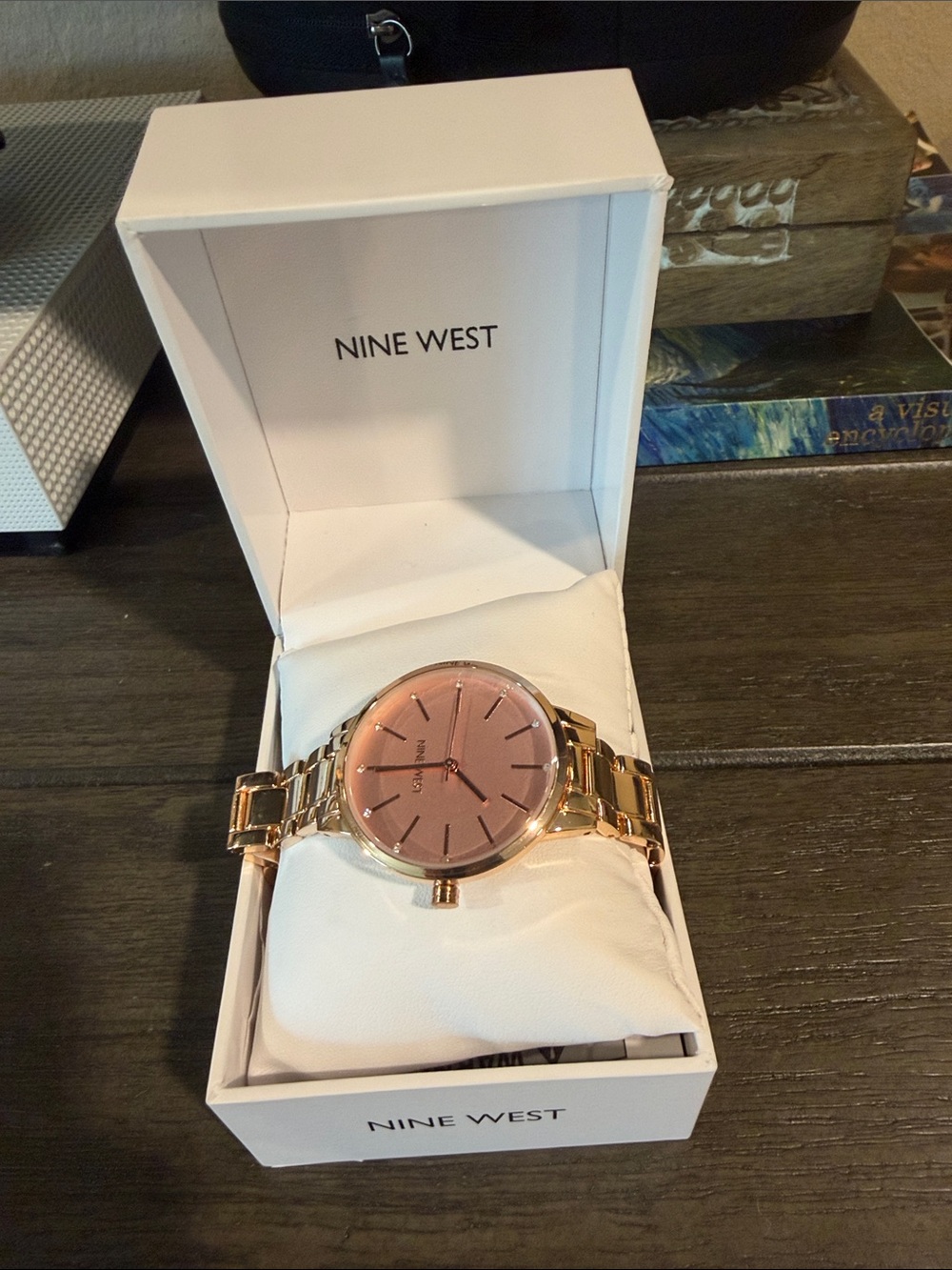Nine West Rose Gold and Pink Metal Bracelet Watch